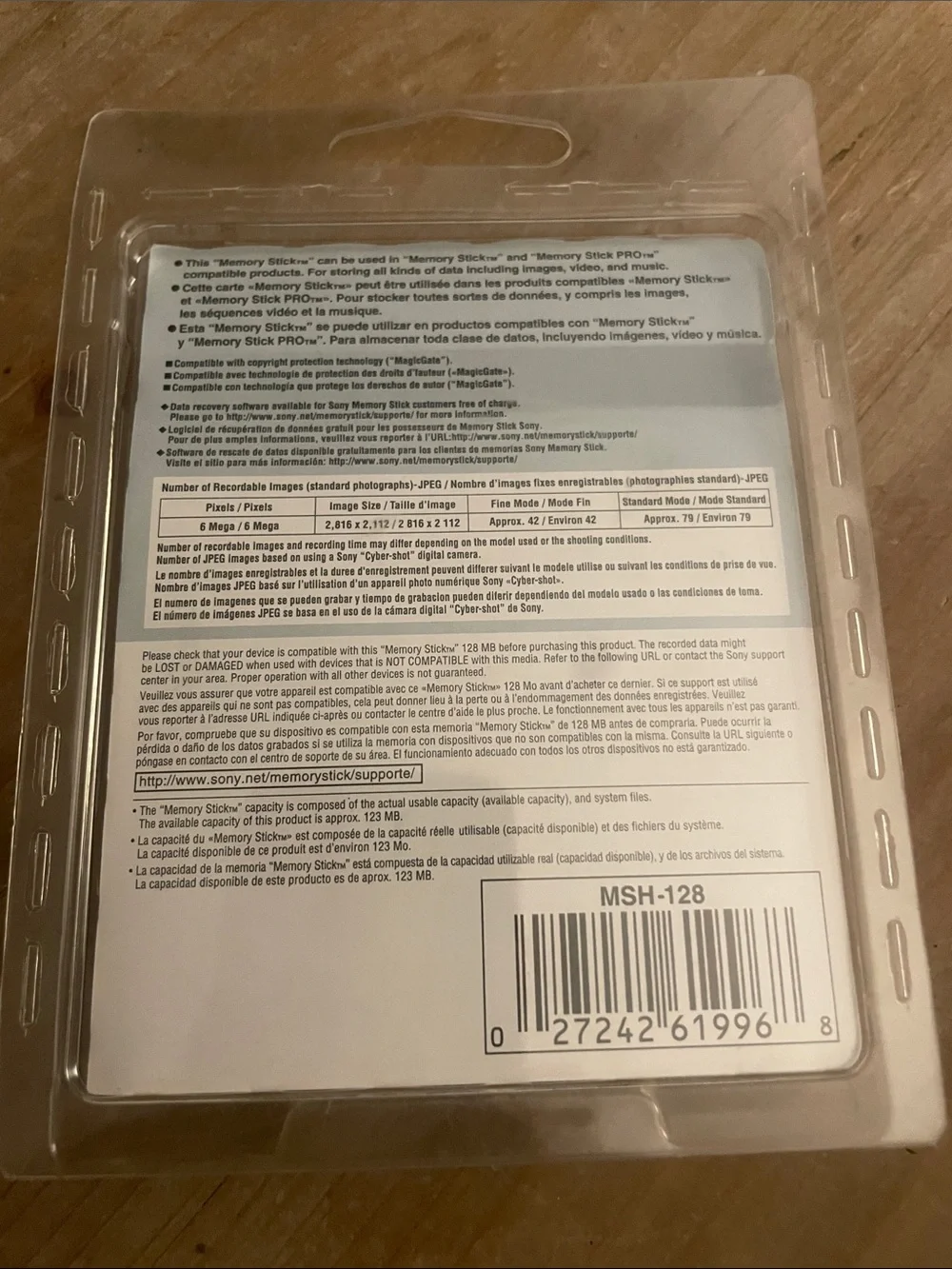 Sony Memory Stick 128MB - Blue and White Packaging